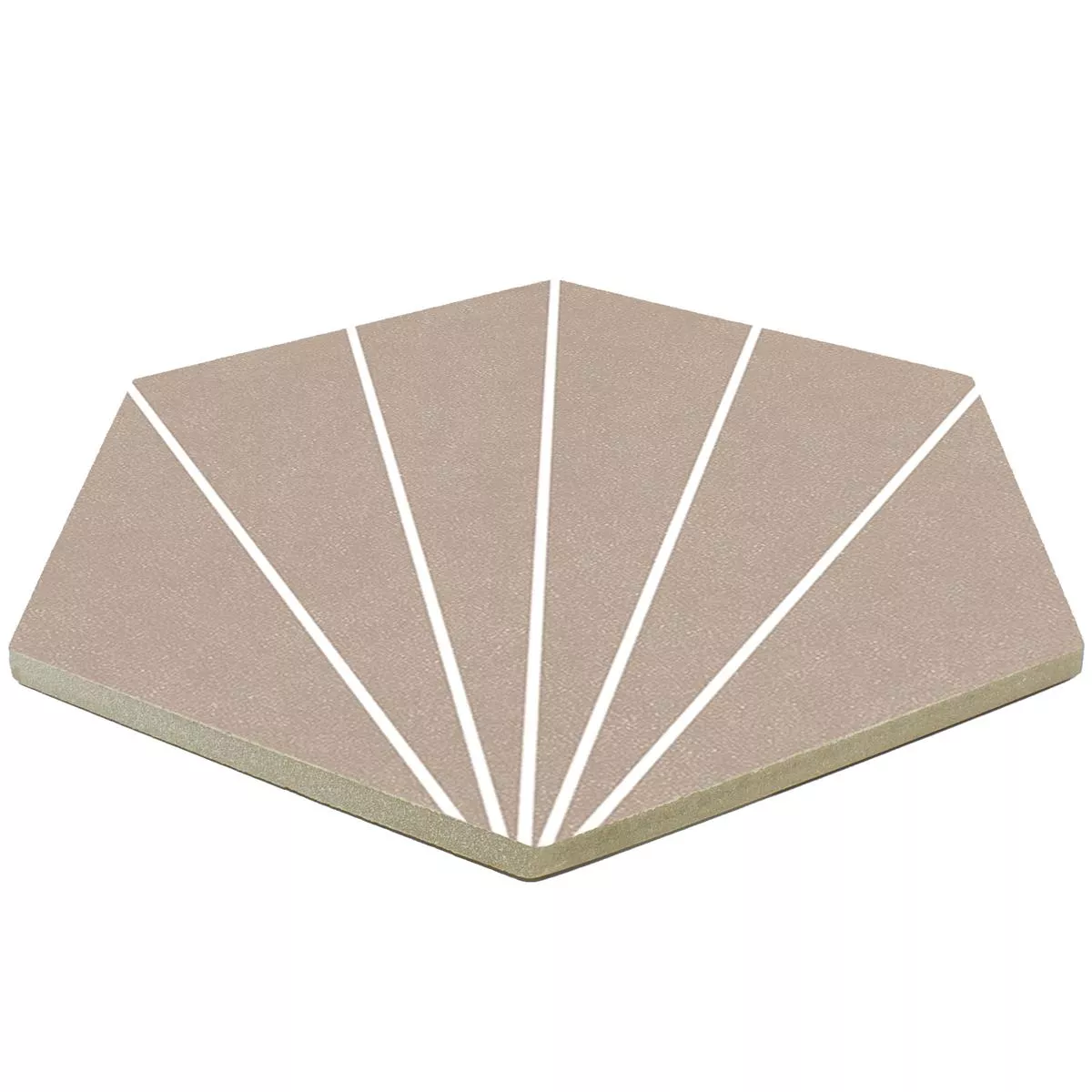 Feinsteinzeug Fliesen Millennium Hexagon 3D Optik Taupe 22,5 x 25,9cm