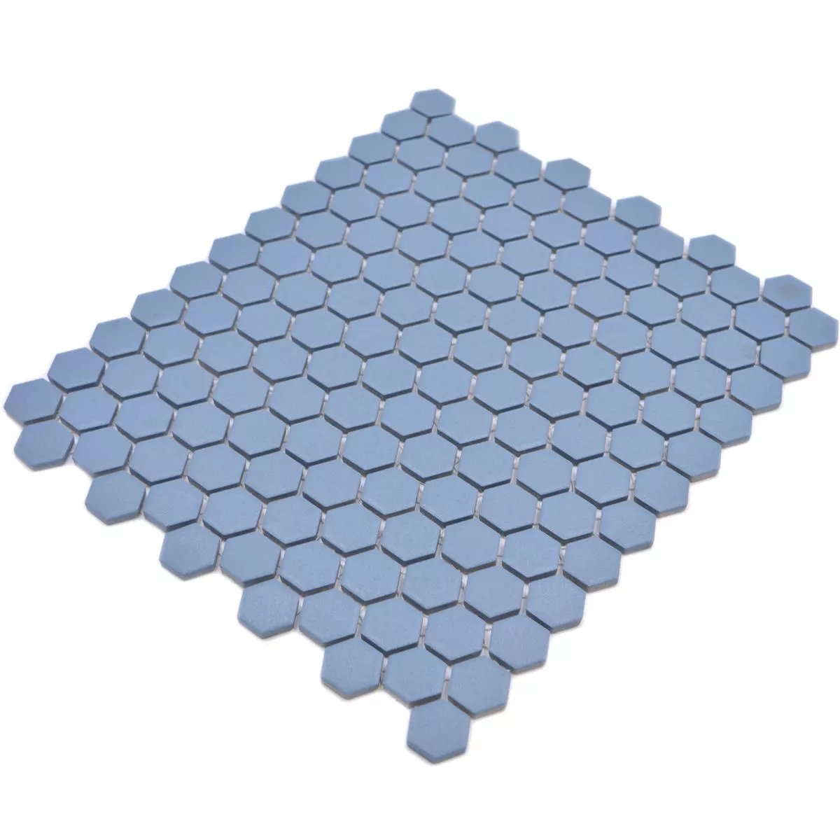 Muster von Keramikmosaik Bismarck R10B Hexagon Blau H23