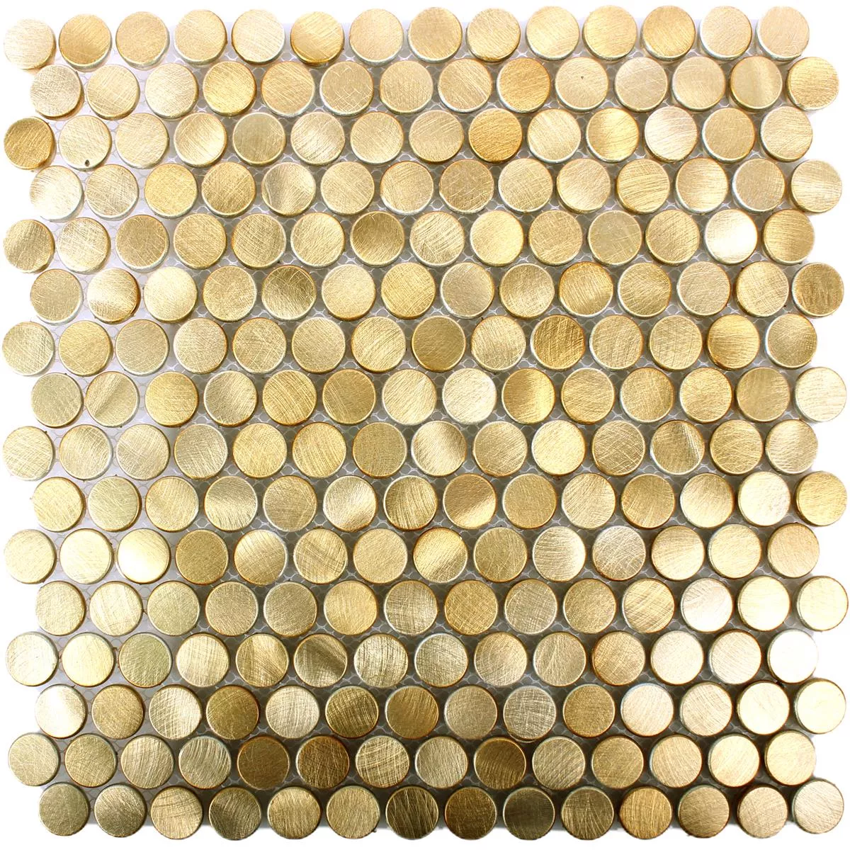 Muster von Mosaikfliesen Aluminium Metall Fantom Knopf Gold