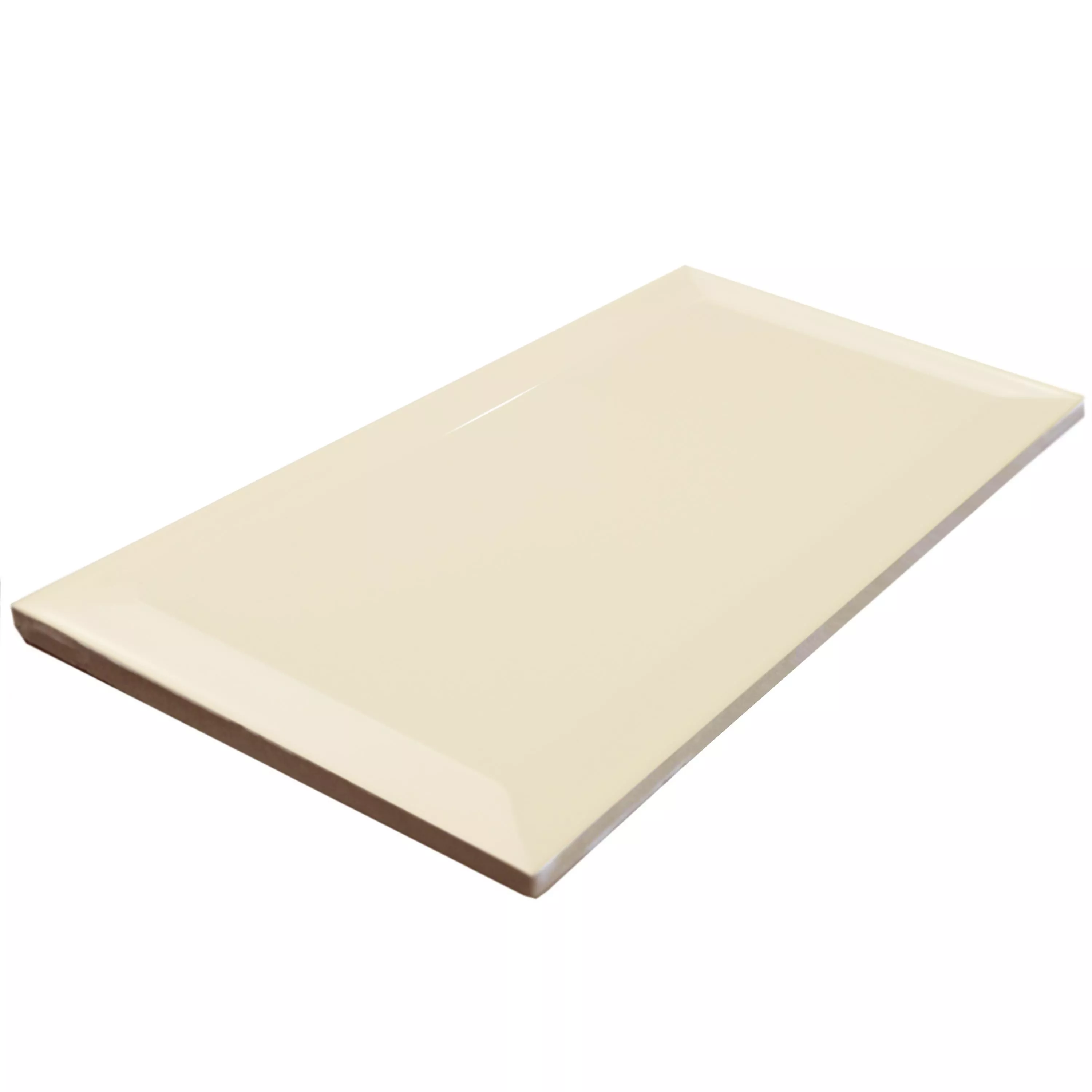 Muster Metro Wandfliesen Brussel Facette 10x20x0,7cm Crema