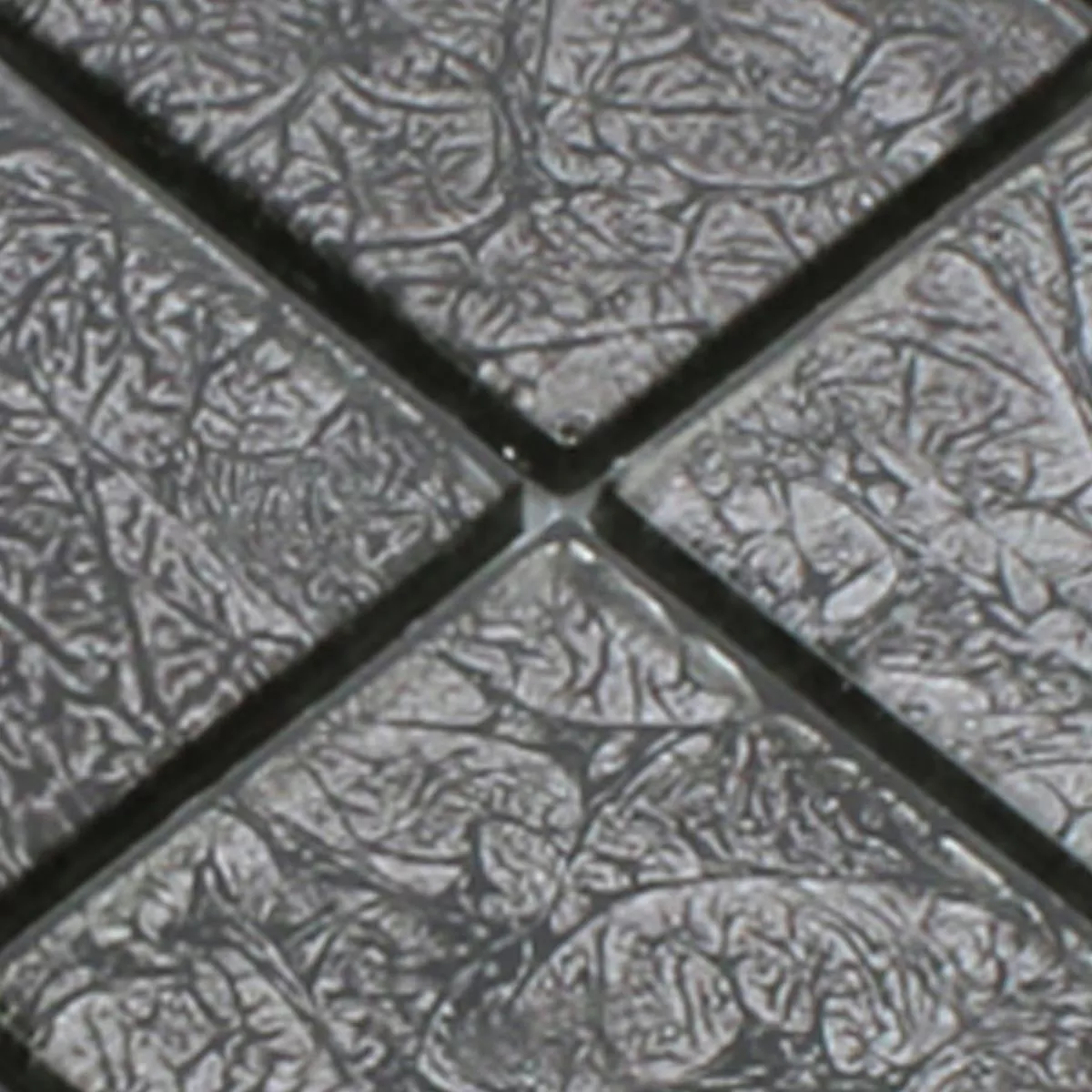 Muster von Mosaikfliesen Glas Kandila Schwarz 48x48x4mm