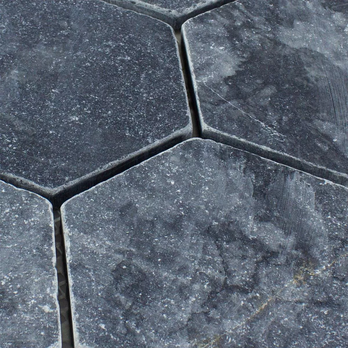 Muster von Marmor Naturstein Mosaikfliesen Maracay Sechseck Nero