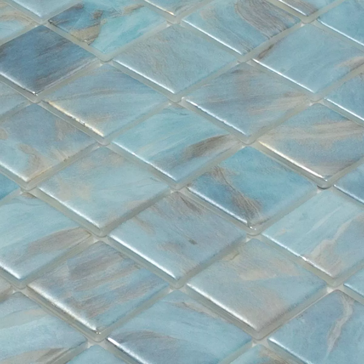 Glas Schwimmbad Pool Mosaik Alassio Blau 38