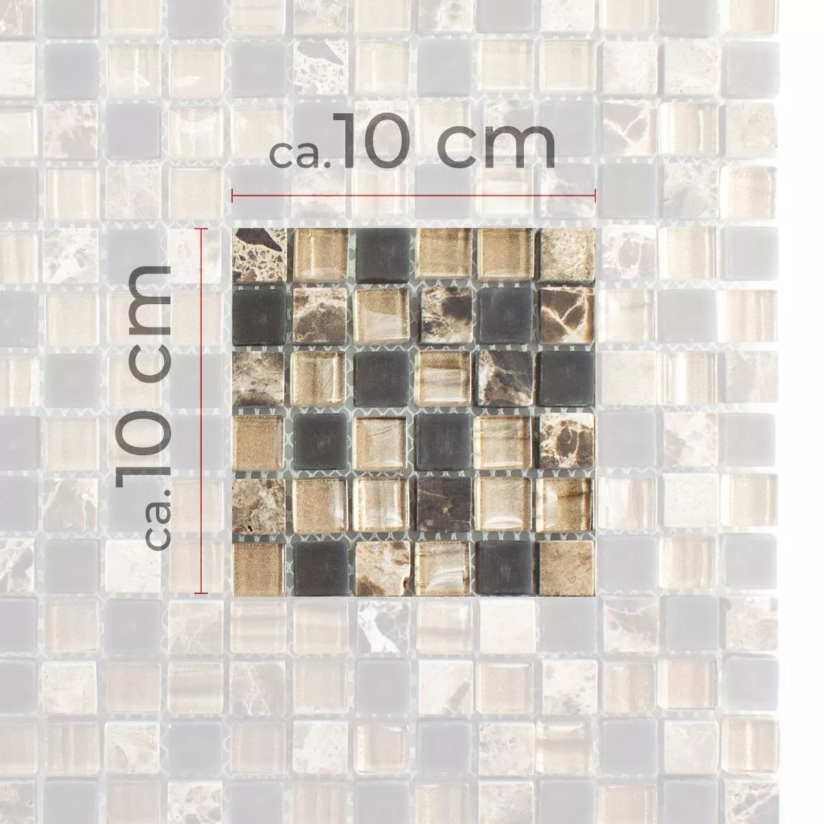 Muster von Glas Naturstein Mosaik Fliesen Hayrabey Dunkelbraun