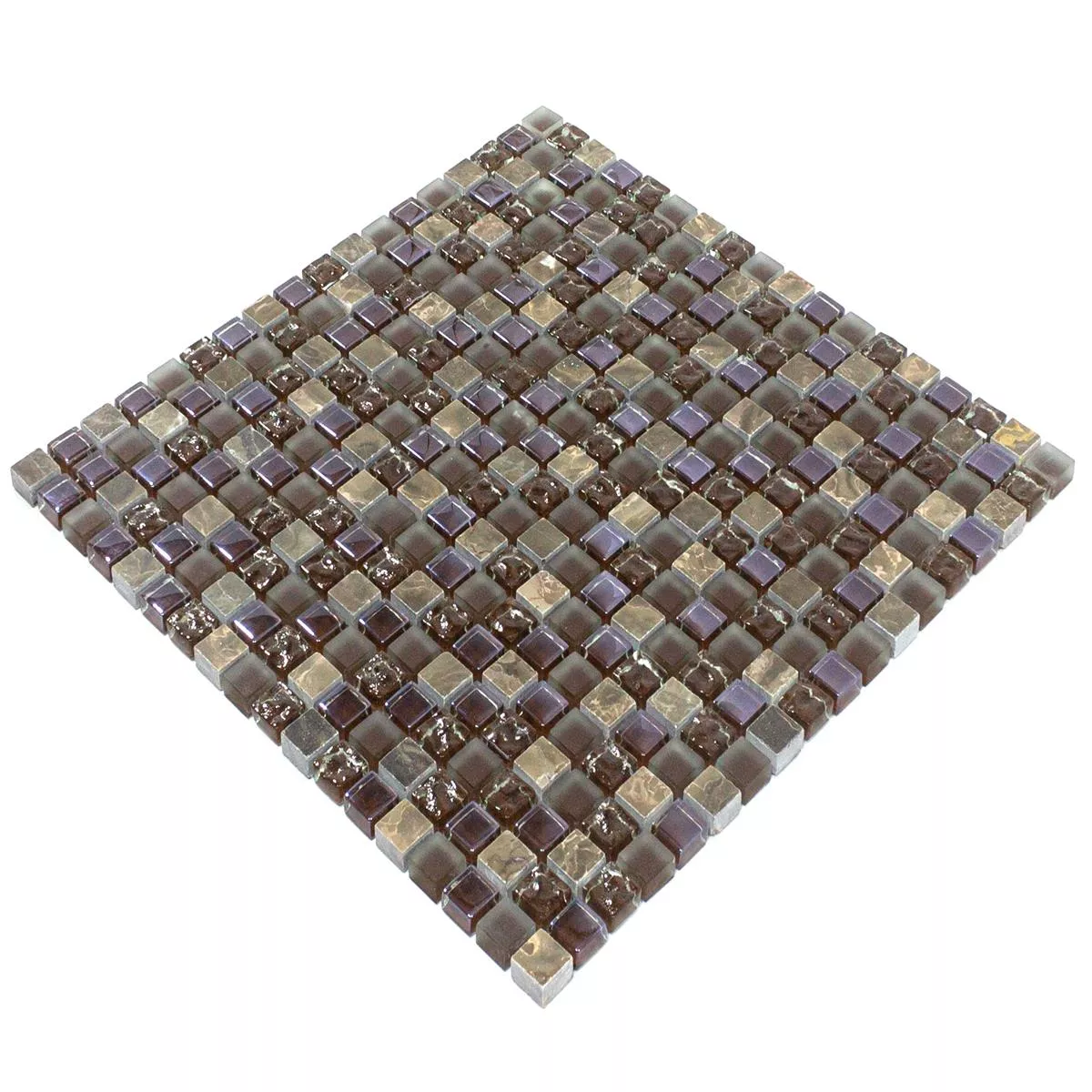 Muster von Mosaikfliesen Glas Marmor Estrella Braun