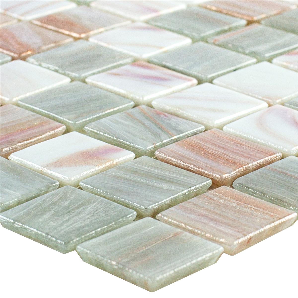 Muster von Glasmosaik Fliesen Goldensilk Hellbeige