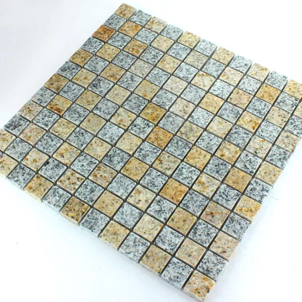 Muster von Mosaikfliesen Granit  Gelb Grau