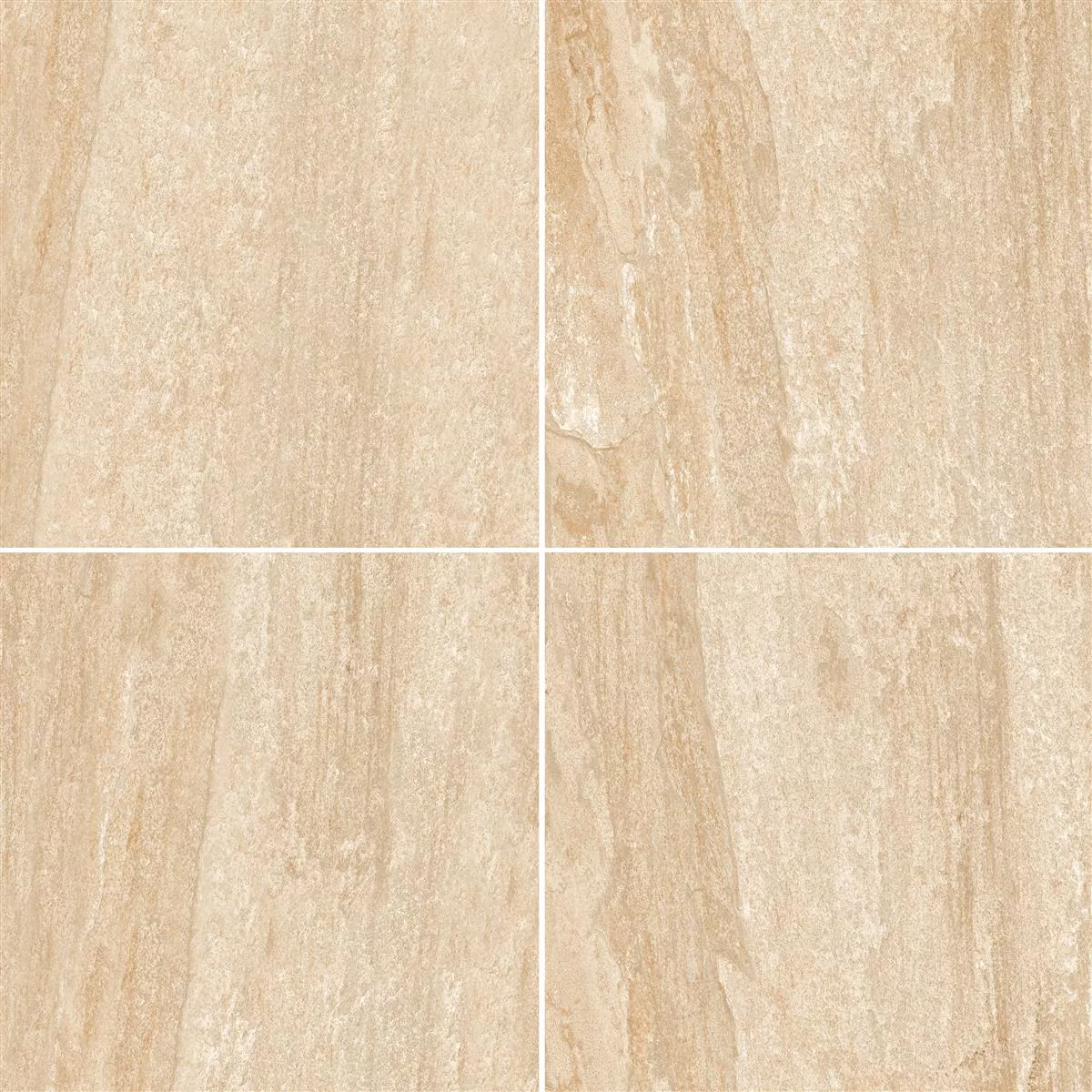 Terrassenplatte Feinsteinzeug Rustburg Beige 60x60x2 cm