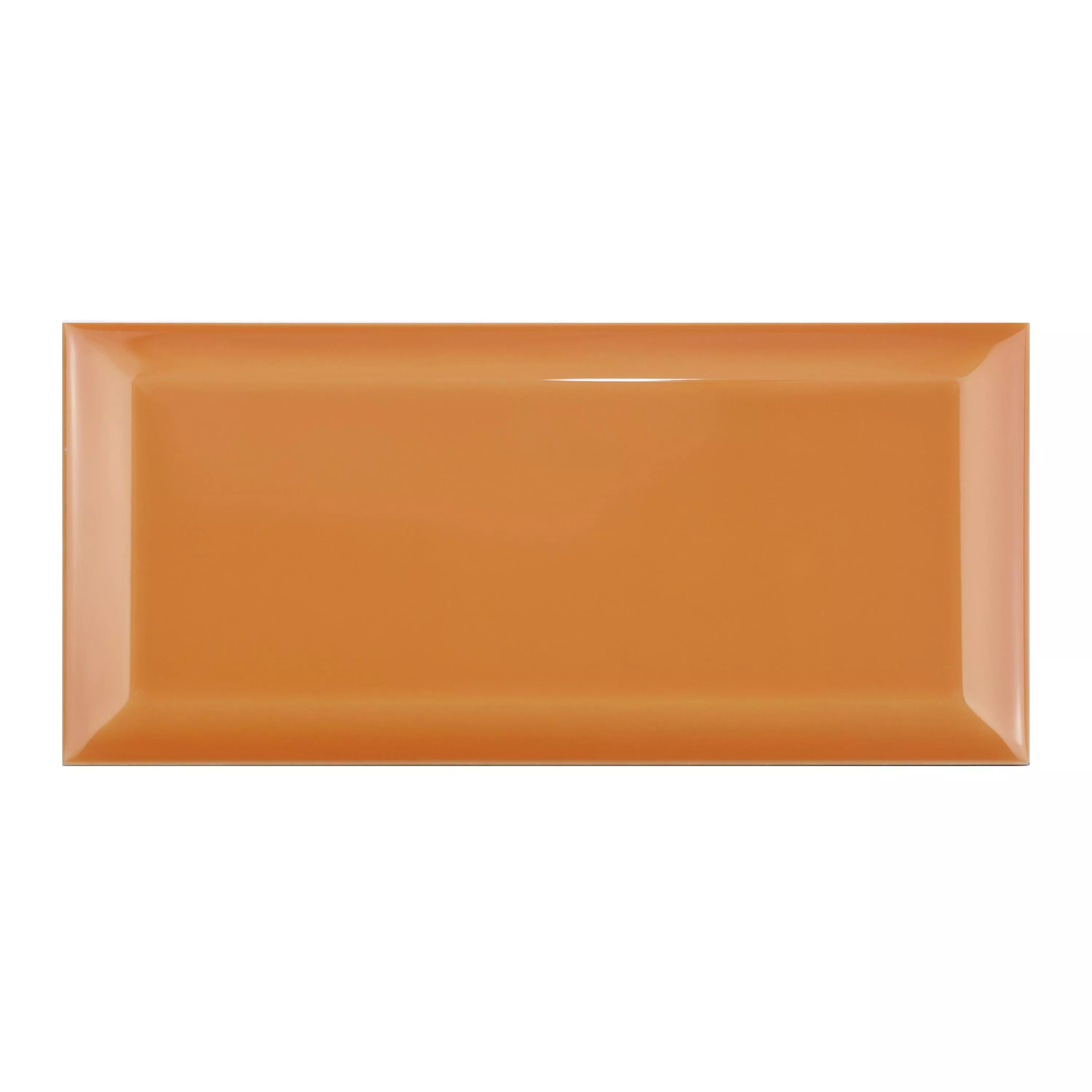 Metro Wandfliesen Brasilia Facette 7,5x15x0,7cm Naranja