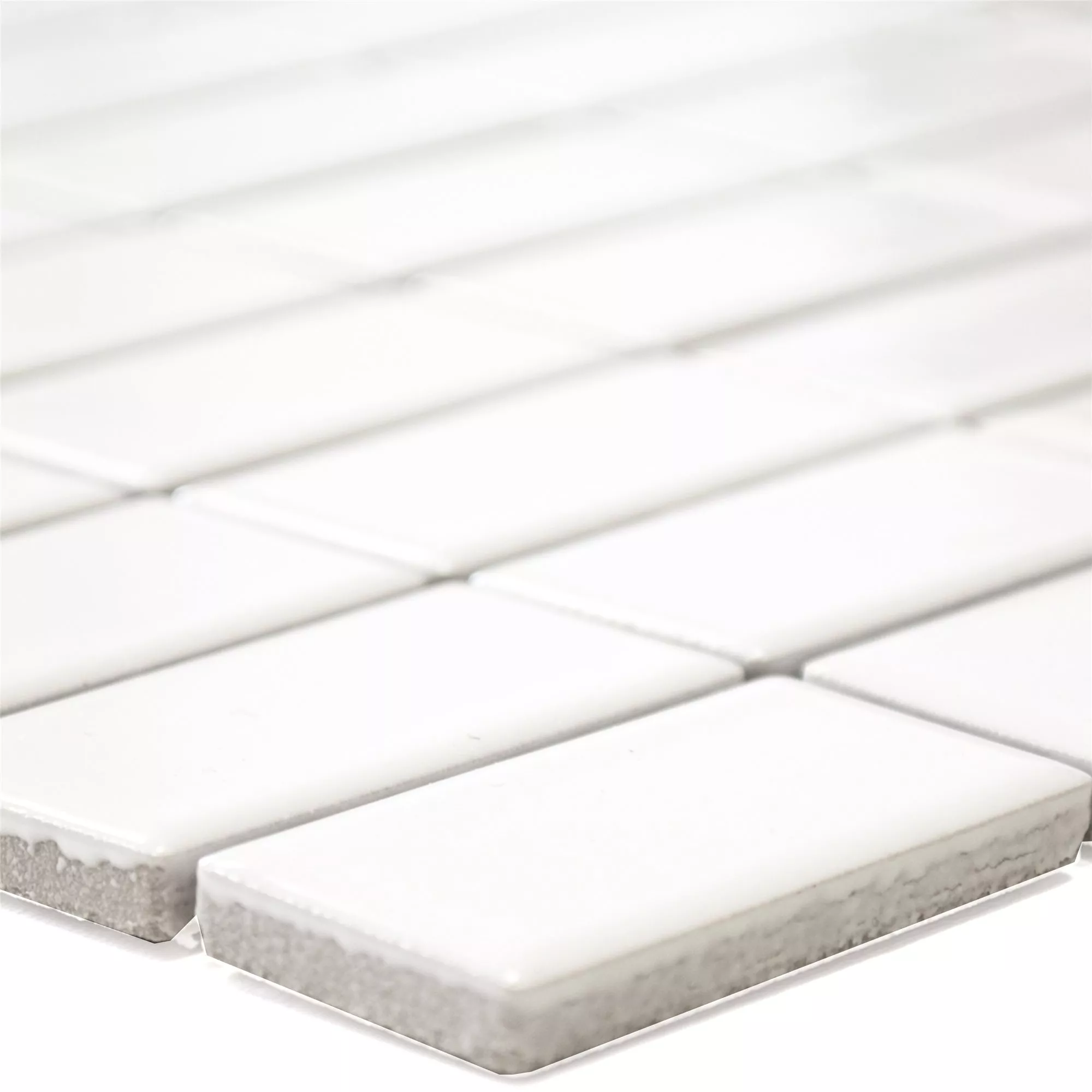 Keramik Mosaikfliesen Adrian Weiß Glänzend Rechteck Keramik Mosaikfliesen Adrian Weiß Glänzend Rechteck