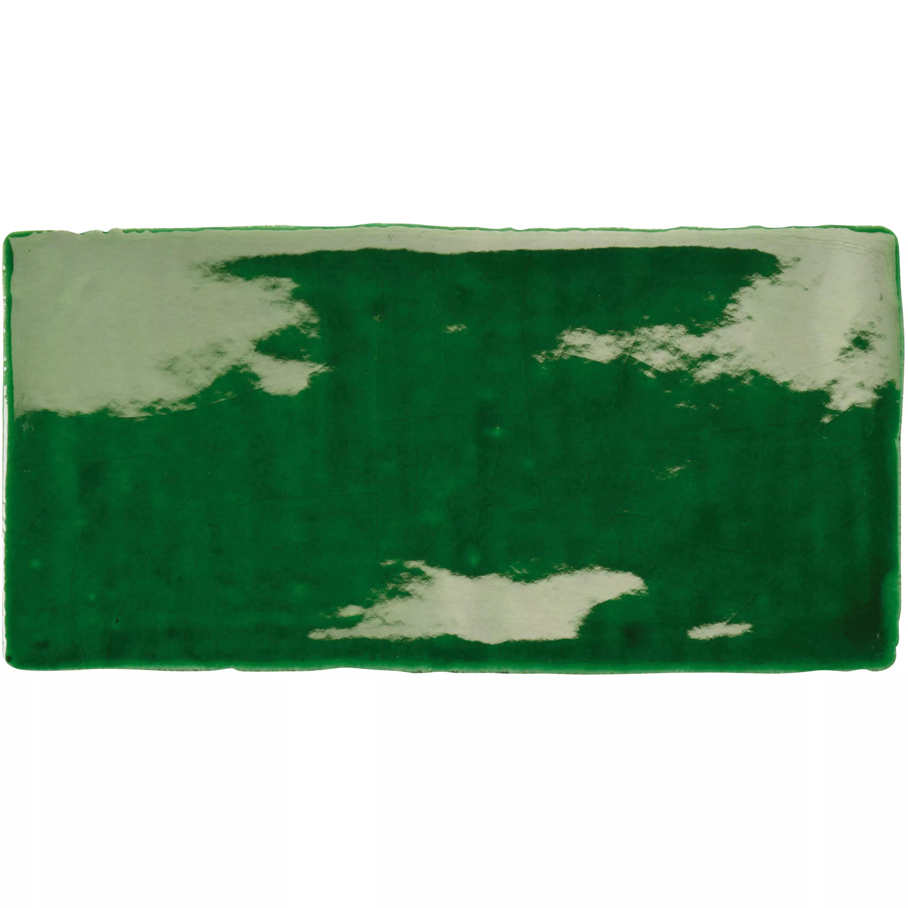 Wandfliese Algier Handgemacht 7,5x15cm Smaragdgrün