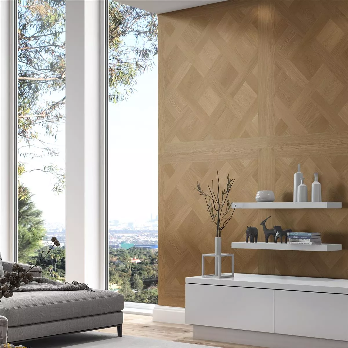 Bodenfliesen Holzoptik Lavrio Dunkelbraun 120x120cm