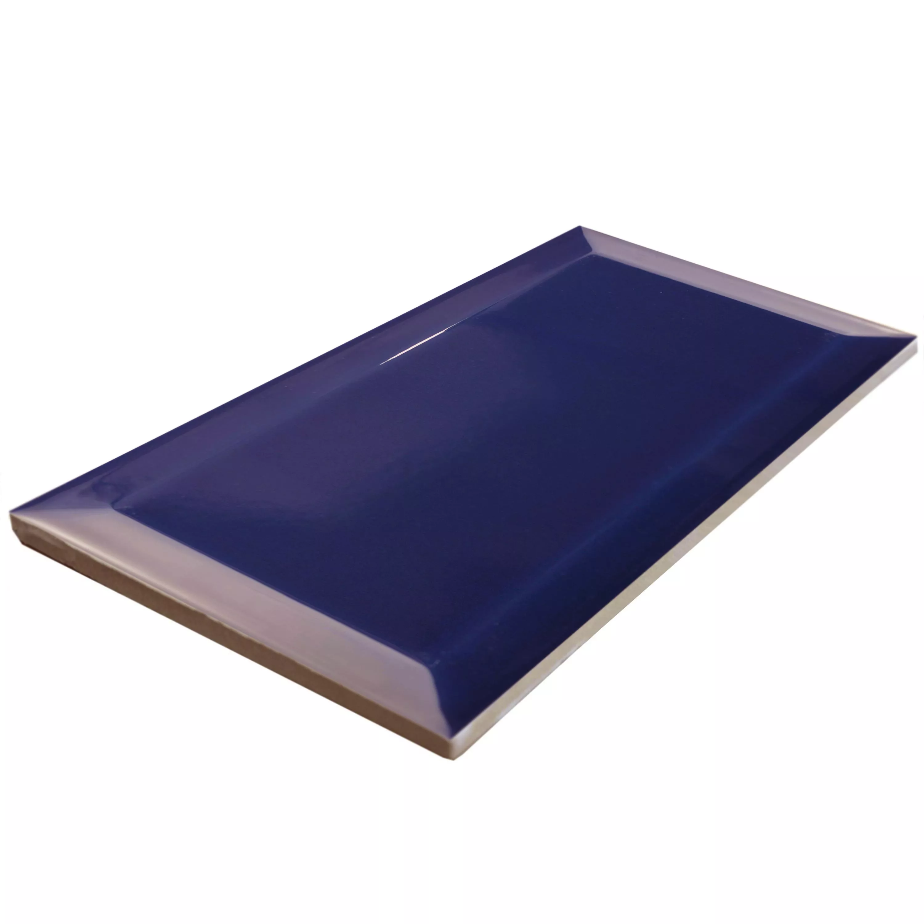 Muster Metro Wandfliesen Brussel Facette 10x20x0,7cm Azul Cobalto