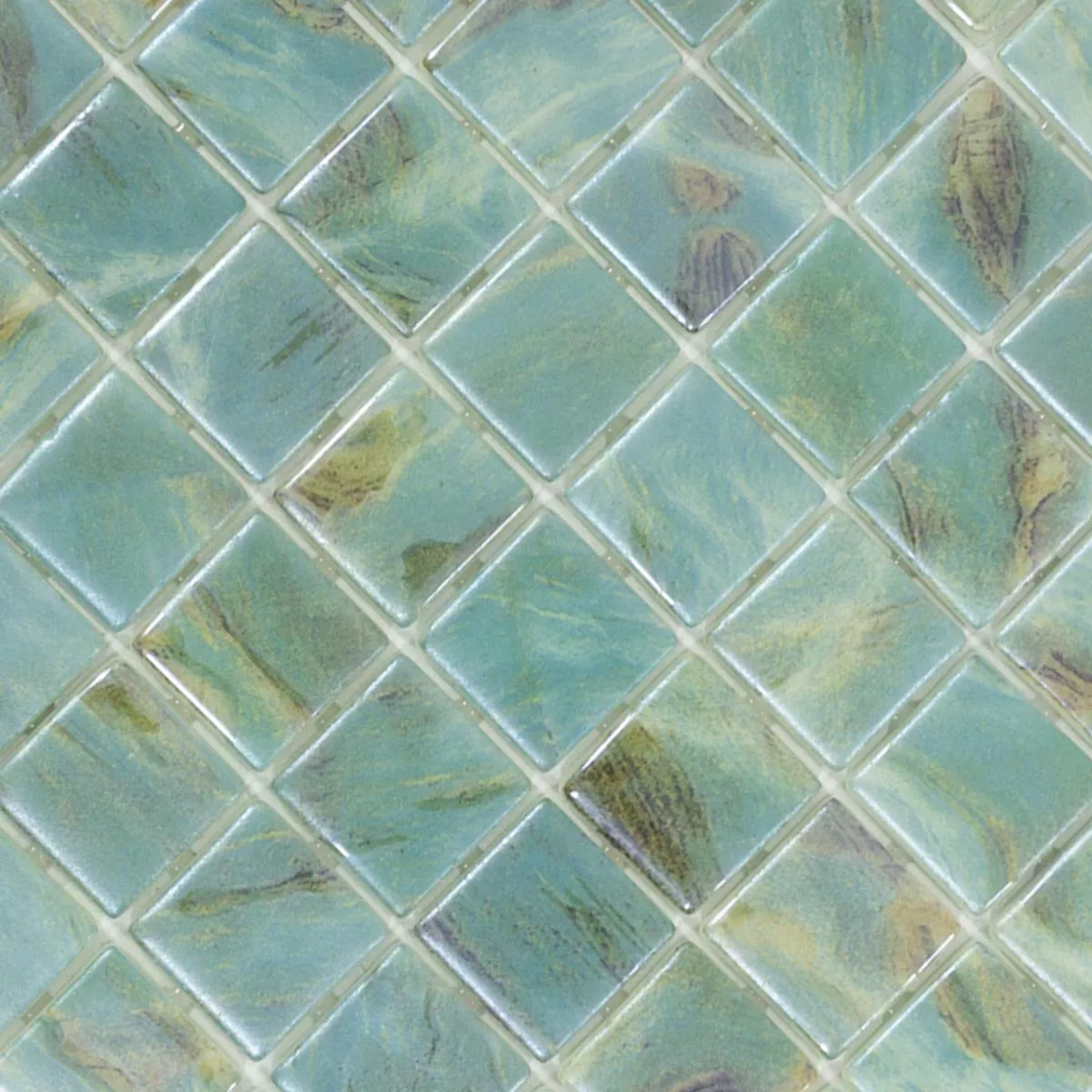 Glas Schwimmbad Pool Mosaik Alassio Türkis 25