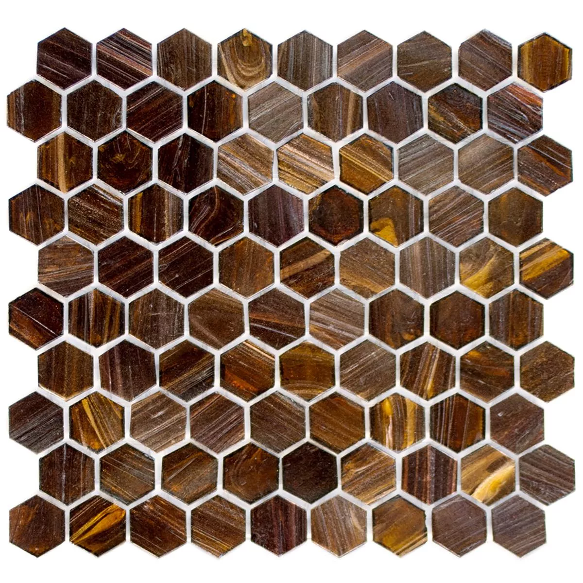 Glasmosaik Fliesen Trend-Vi Hexagonal 270 Dunkelbraun