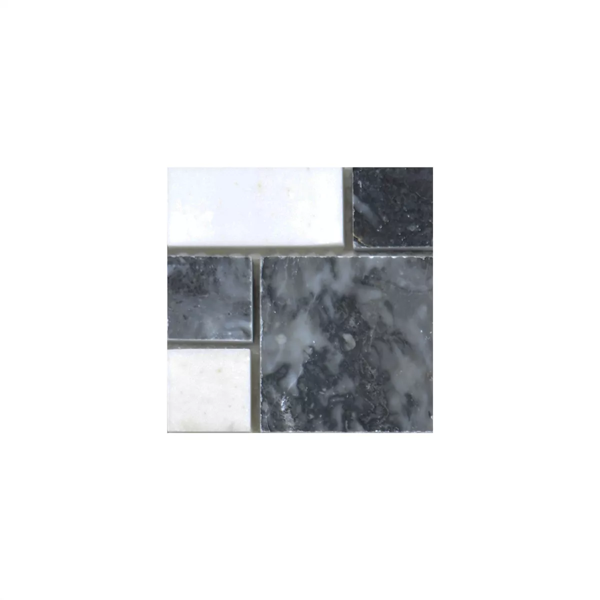 Muster von Marmor Naturstein Mosaik Fliesen Cordoba Schwarz Weiß