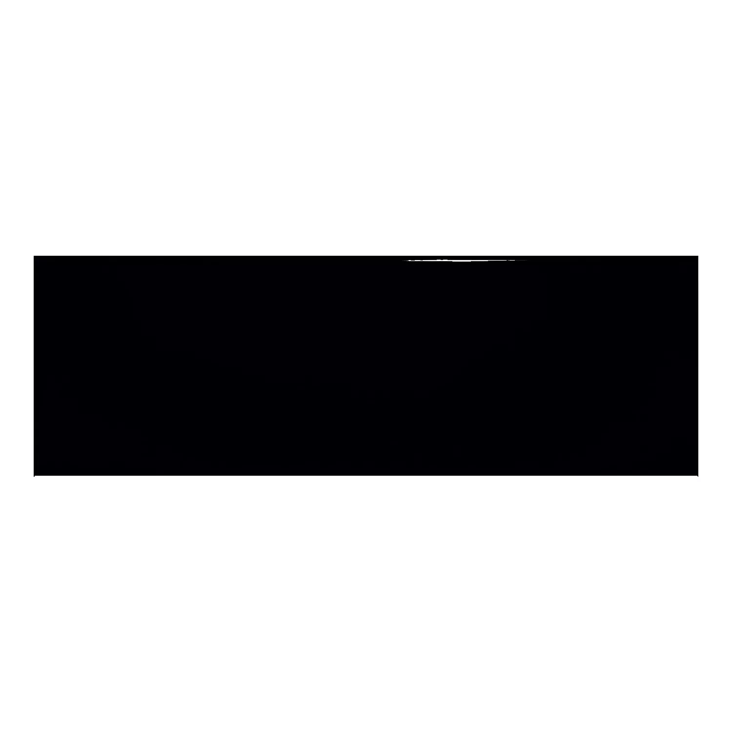 Metrofliese Schwarz Glänzend 10x30 cm Ohne Facette Candy Negro