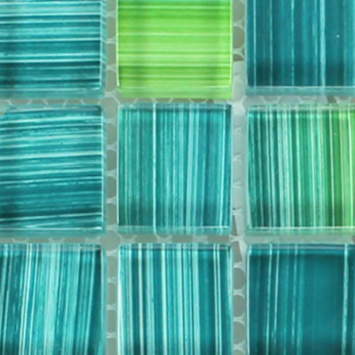 Muster von Mosaikfliesen Gestreift Glas Kristall Strichgrün