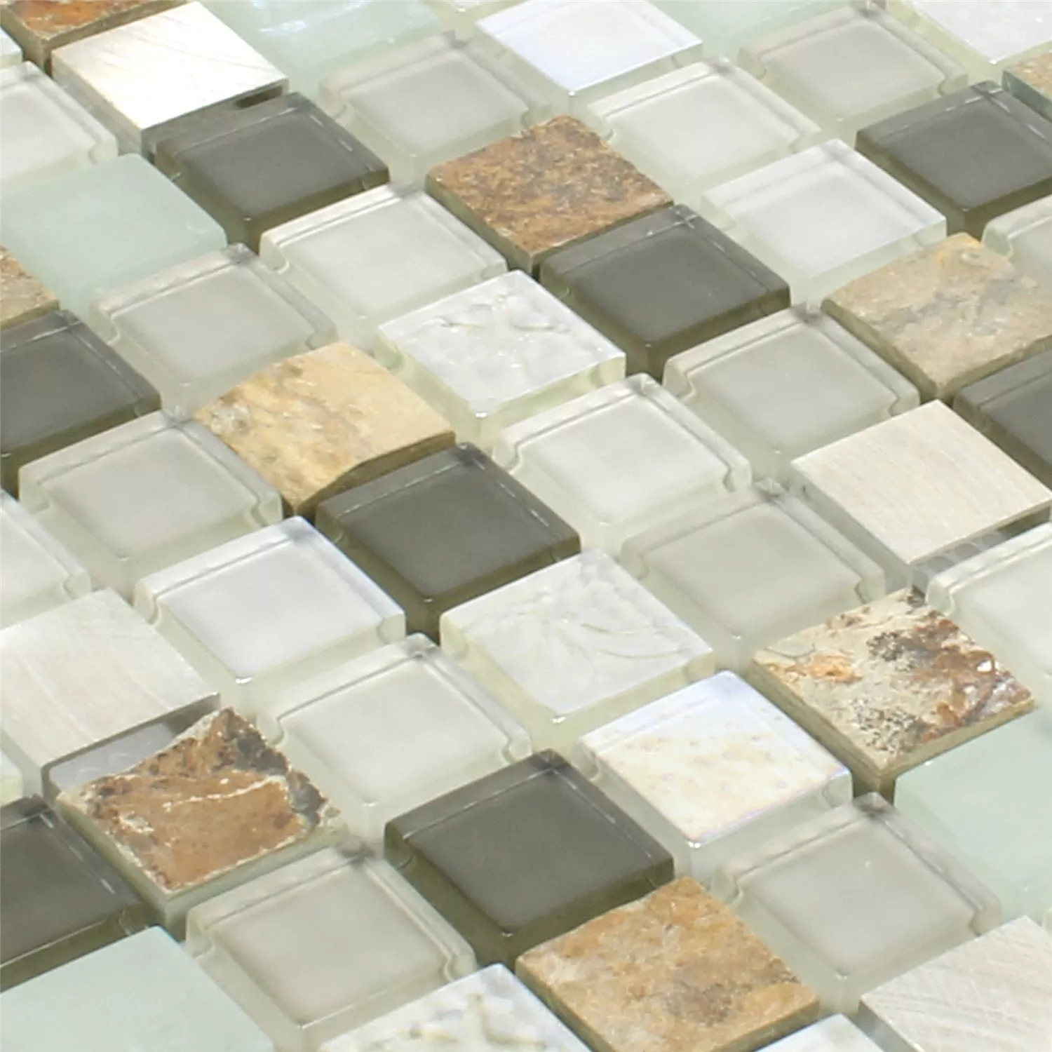 Muster von Mosaikfliesen Naturstein Glas Metall Mix Lockhart