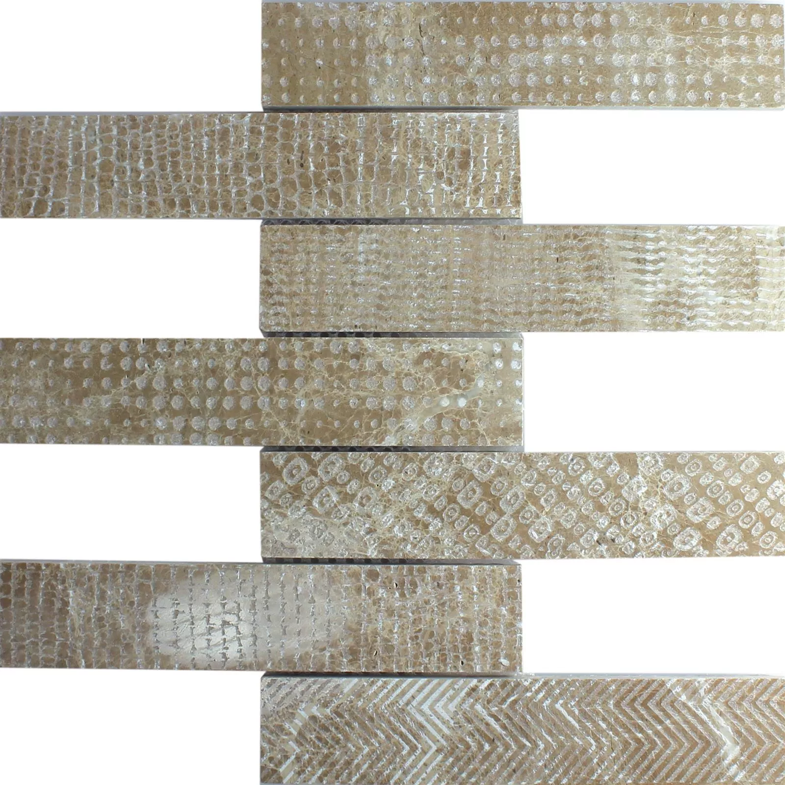 Muster von Marmor Naturstein Streifen Mosaik Fliesen Grover Braun
