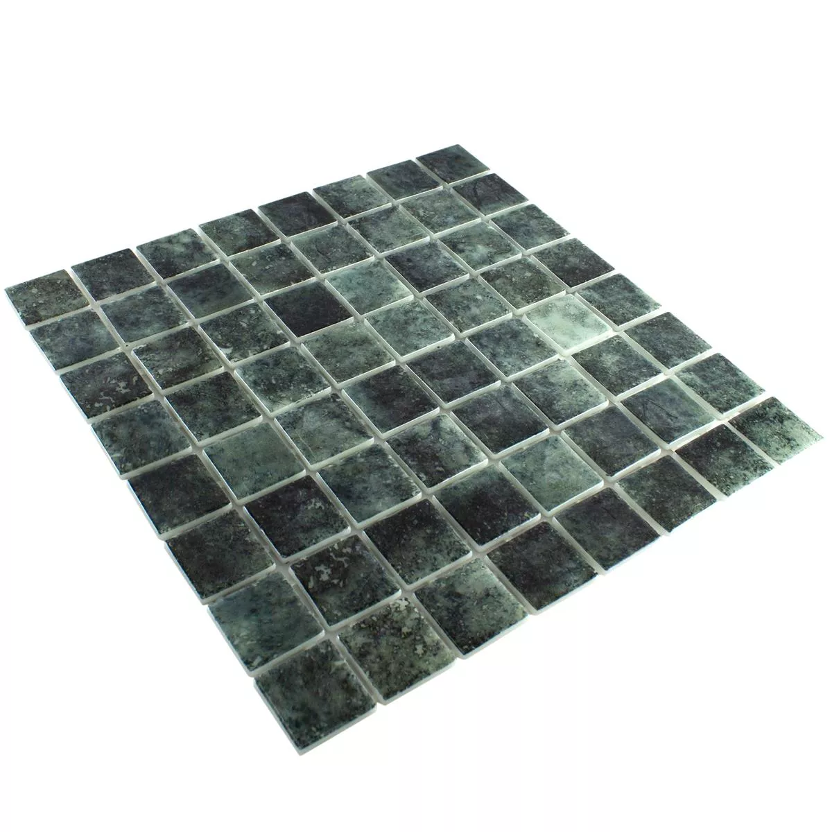 Glas Schwimmbad Mosaik Baltic Schwarz 38x38mm