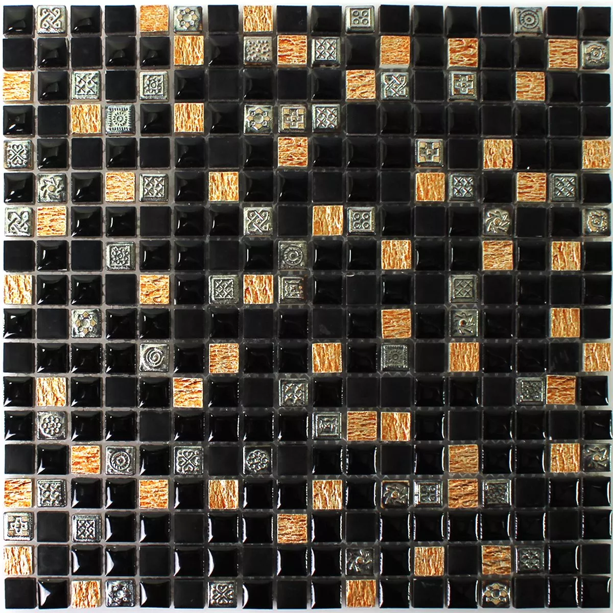 Muster von Naturstein Resin Ornament Mosaik Schwarz Kupfer