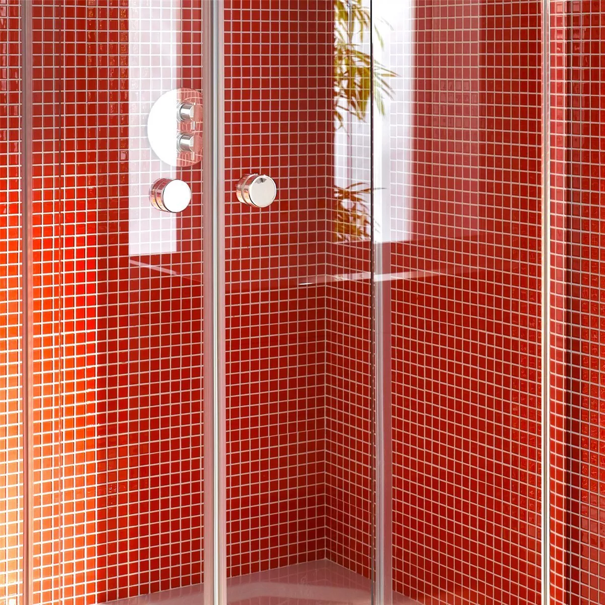 Muster von Mosaikfliesen Glas Rot Uni