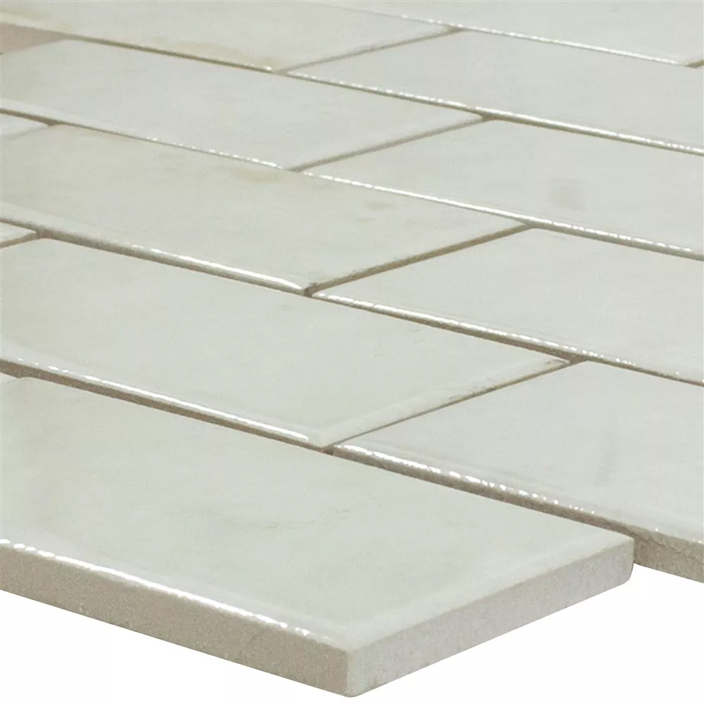 Keramik Mosaikfliesen Eldertown Brick Weiß