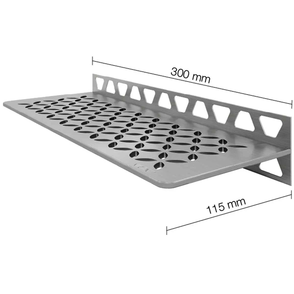 Duschablage Wandablage Schlüter Rechteck 30x11,5cm Floral Silber