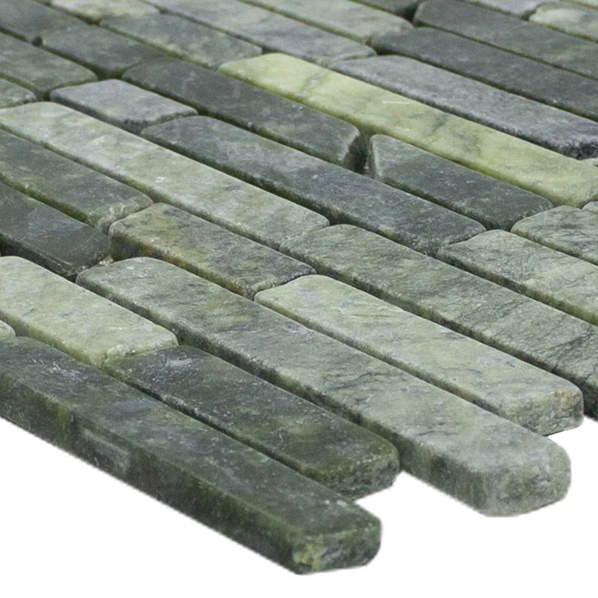 Mosaikfliese Stäbchen Mali Dunkelgrün