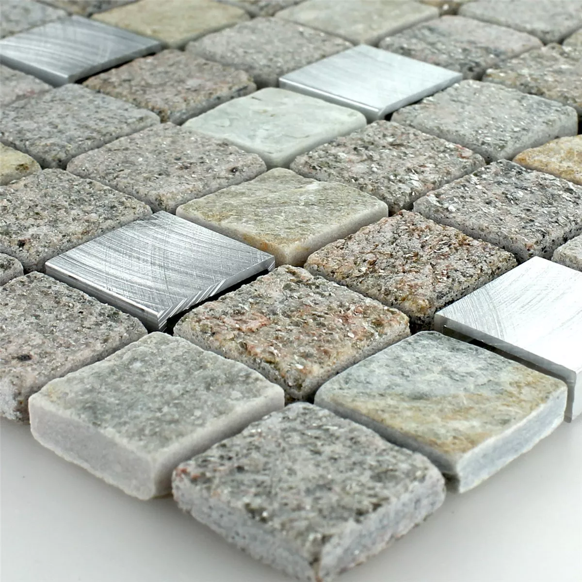 Mosaikfliesen Quarzit Alu Naturstein 23x23x8mm Mosaikfliesen Quarzit Alu Naturstein 23x23x8mm