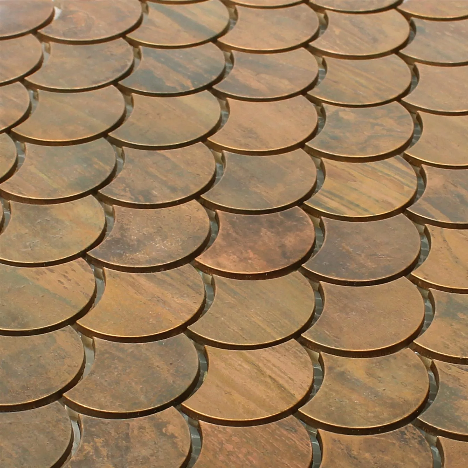 Metall Kupfer Mosaikfliesen Myron Schuppenform