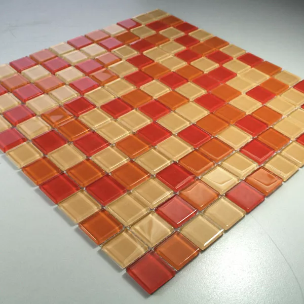 Muster von Glasmosaik Fliesen Valencia Rot Orange