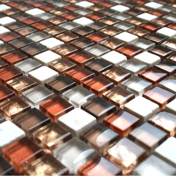 Muster von Mosaikfliesen Glas Marmor  Rot Mix