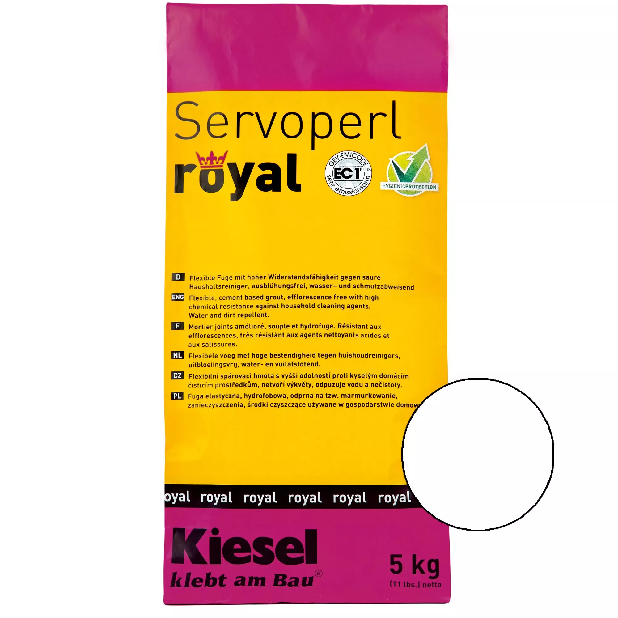 Kiesel Servoperl royal - Flexible, wasser- und schmutzabweisende Fuge (5KG Weiß)