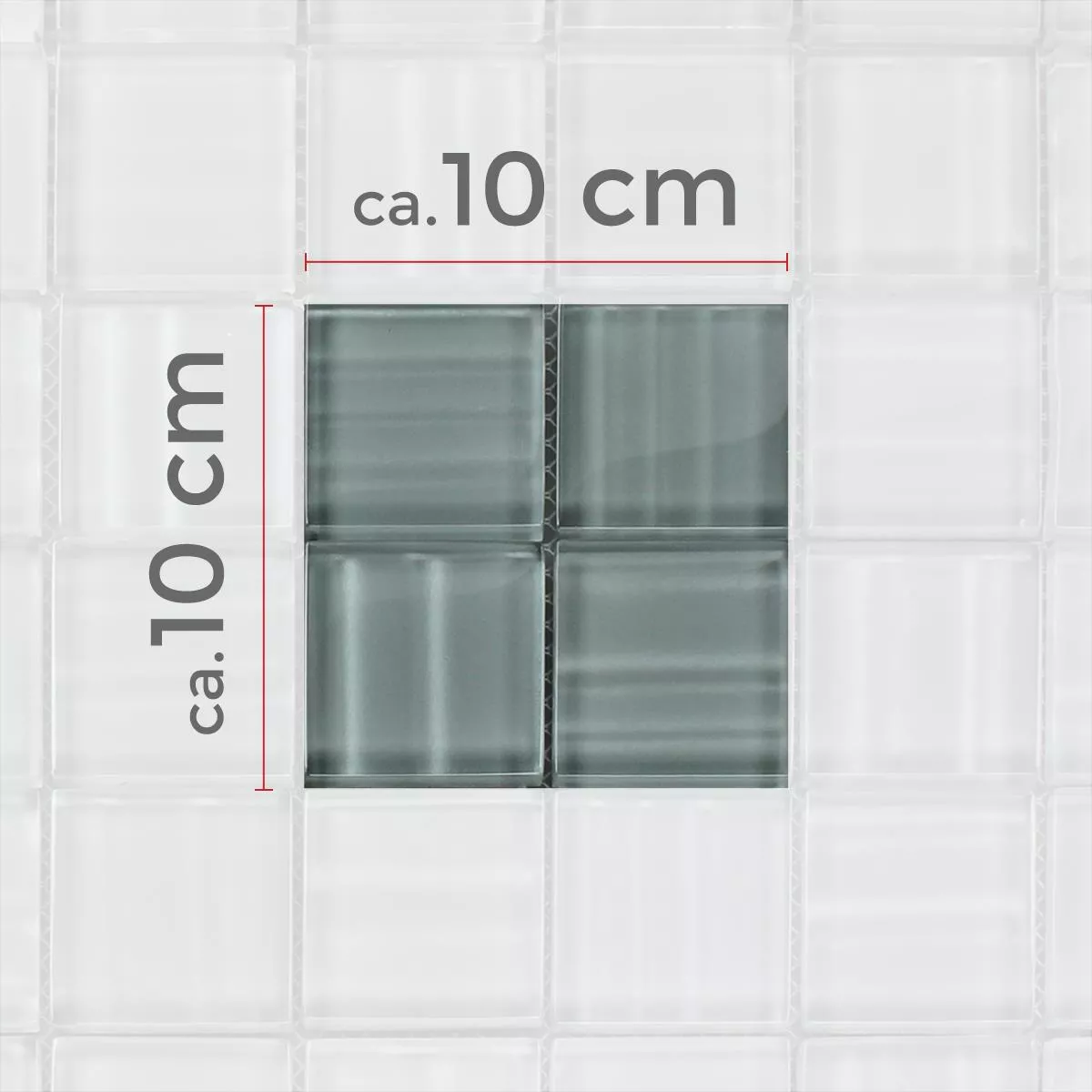 Muster von Glasmosaik Fliesen Columbia Grau Gestreift
