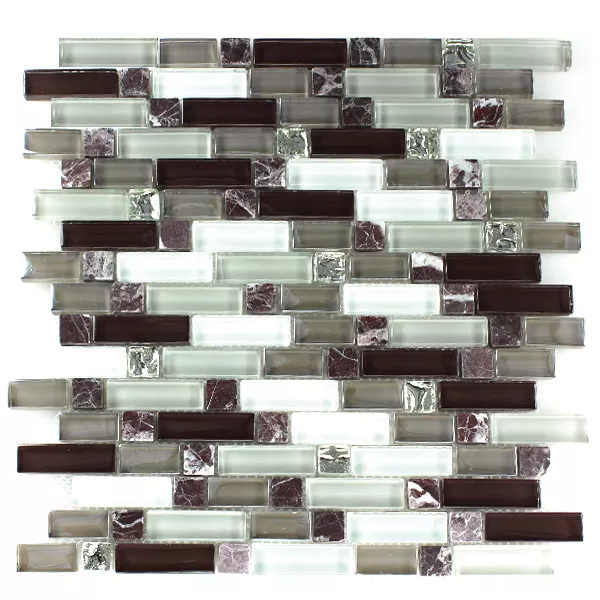 Muster von Mosaikfliesen Glas Marmor Lila Braun ix Format