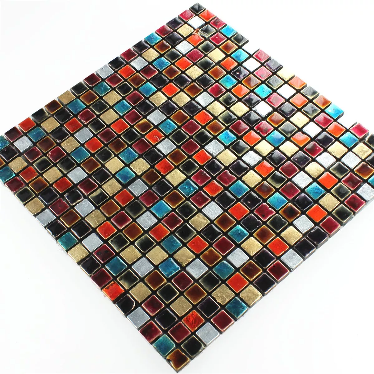 Mosaikfliesen Glas Bunt Mix 15x15x8mm