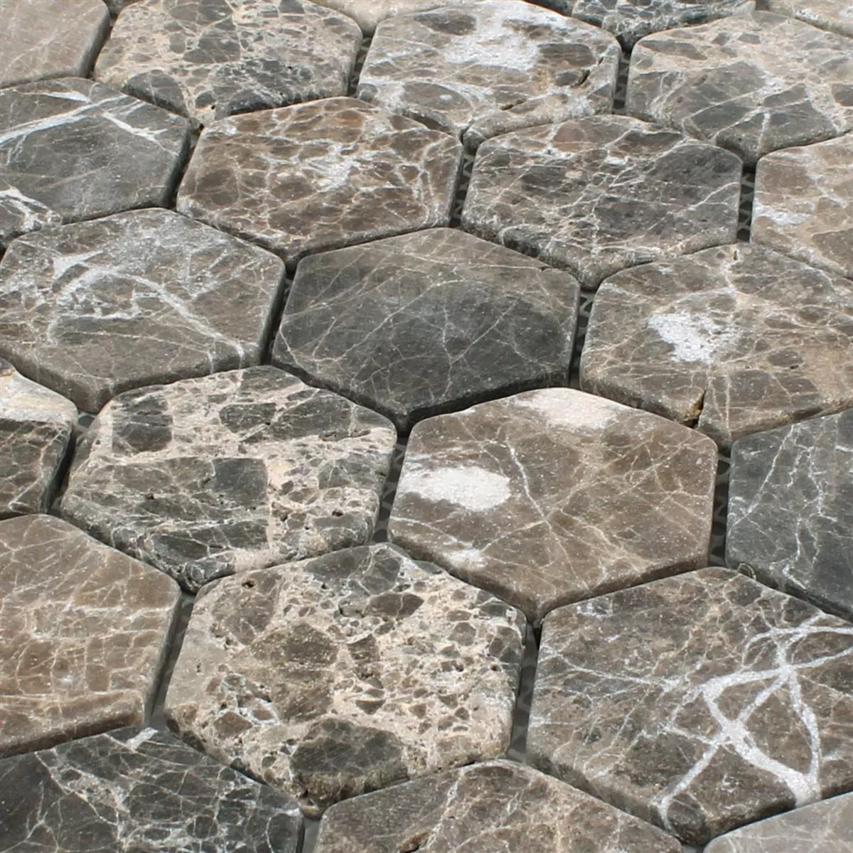 Muster von Mosaikfliesen Marmor Tarsus Hexagon Emprador