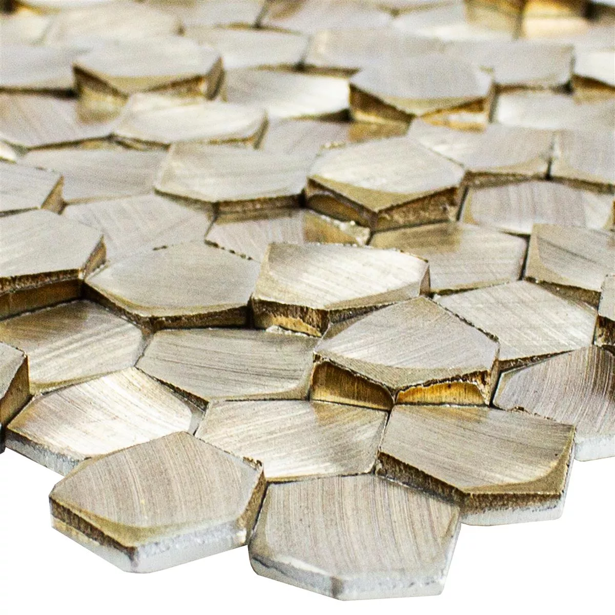 Aluminium Metall Mosaik Fliesen McAllen Gold