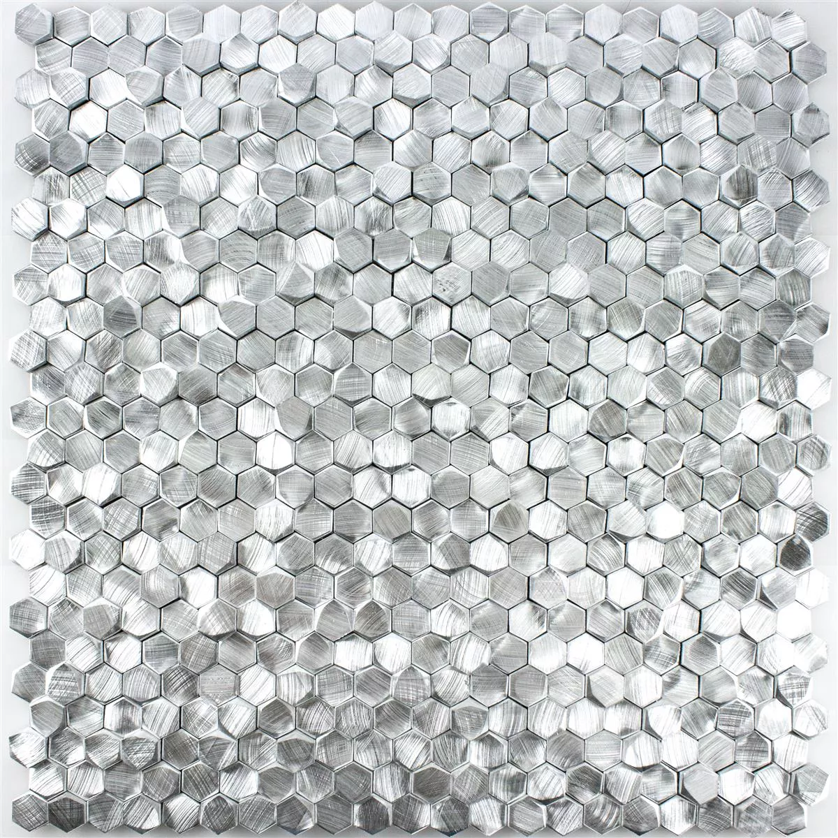 Muster von Aluminium Metall Mosaik Fliesen McAllen Silber