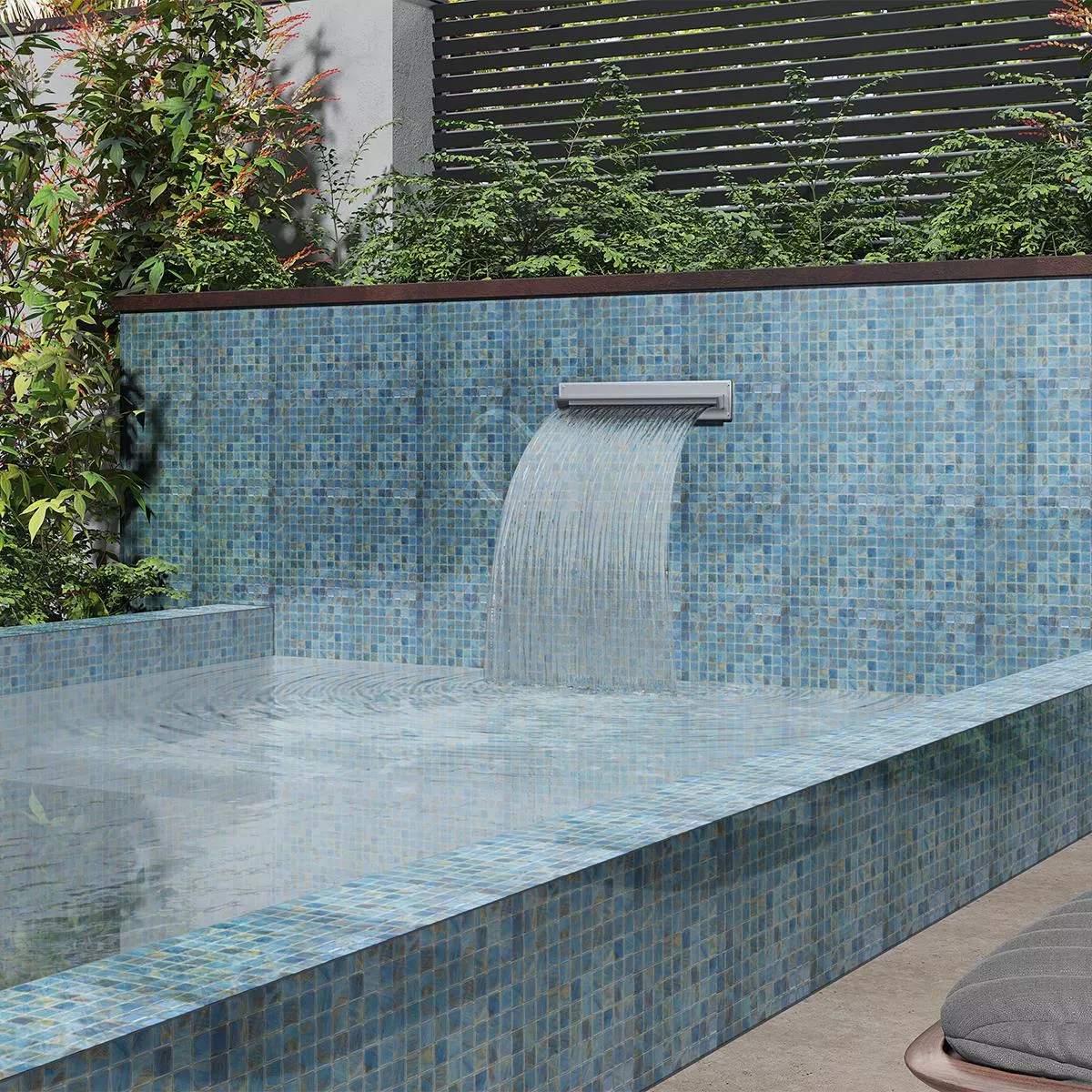 Glas Schwimmbad Pool Mosaik Alassio Blau 25