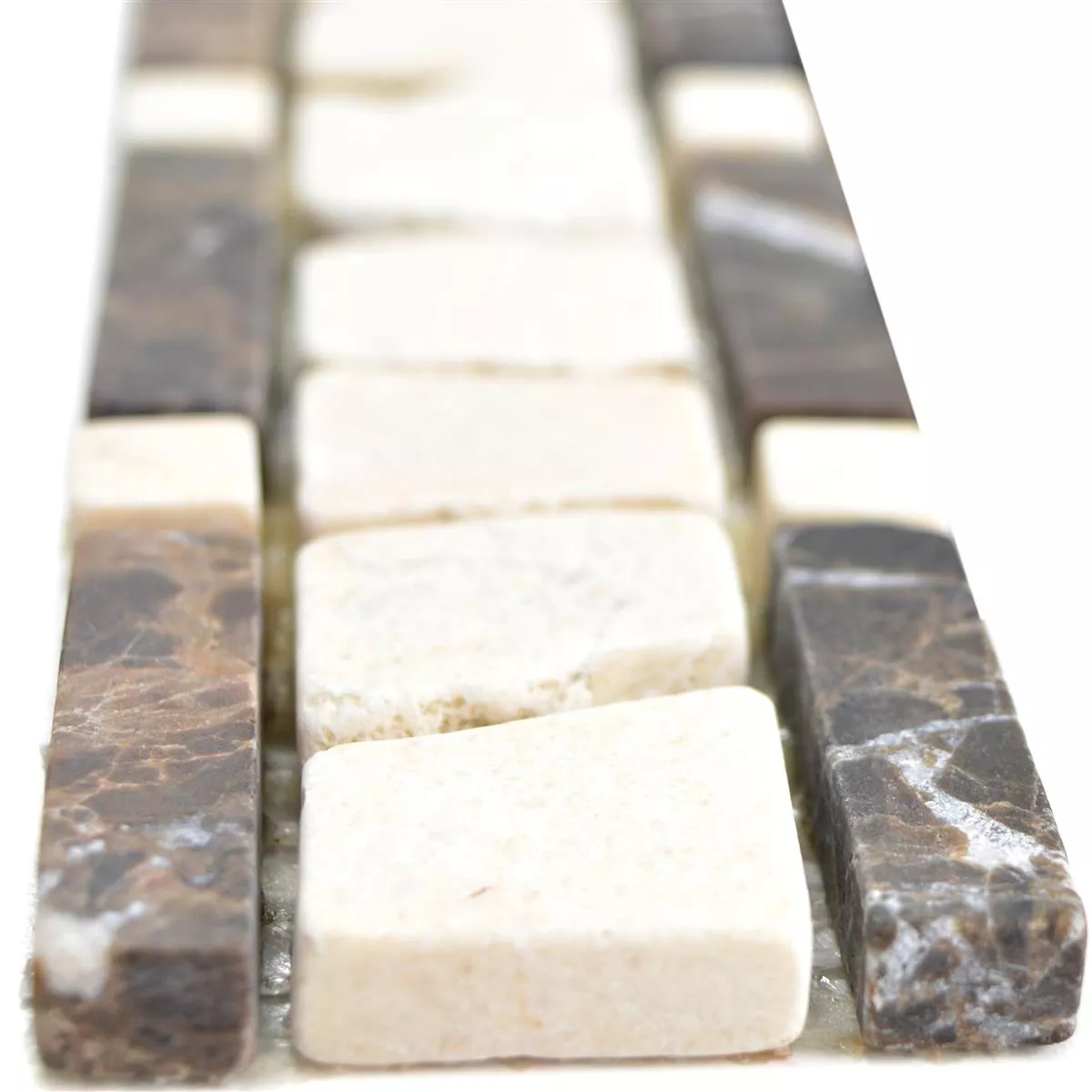 Naturstein Fliesenbordüre Vimeiro Emprador Dark Cremarfil Naturstein Fliesenbordüre Vimeiro Emprador Dark Cremarfil