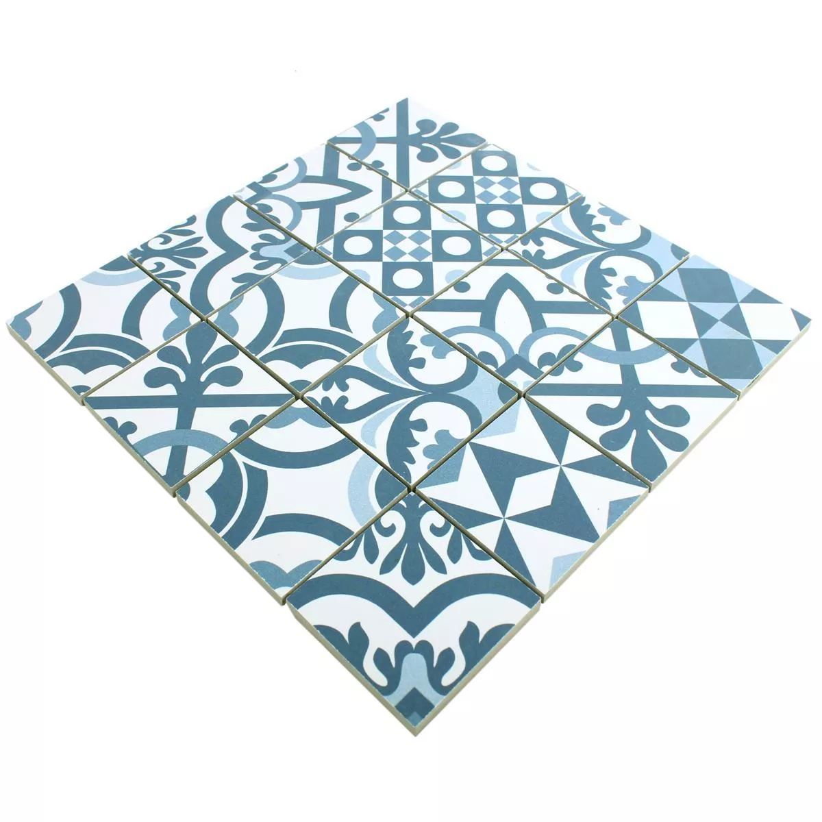 Muster von Keramikmosaik Retro Fliesen Utopia Blau R10/B