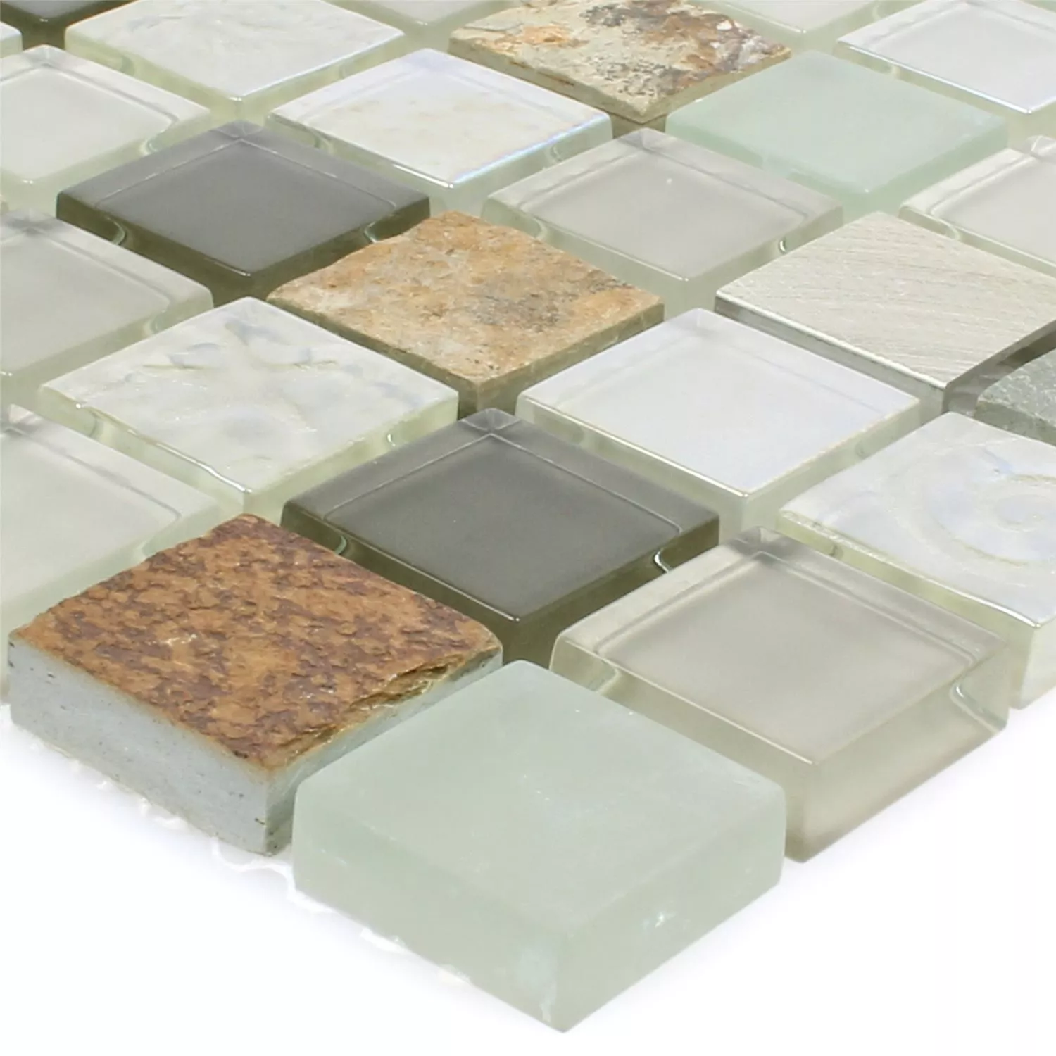 Mosaikfliesen Naturstein Glas Metall Mix Lockhart