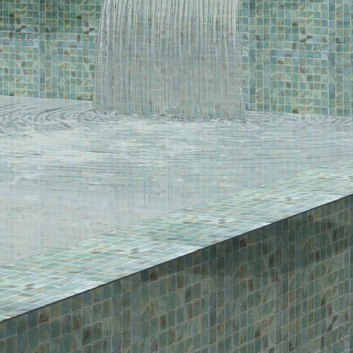 Glas Schwimmbad Pool Mosaik Alassio Türkis 25