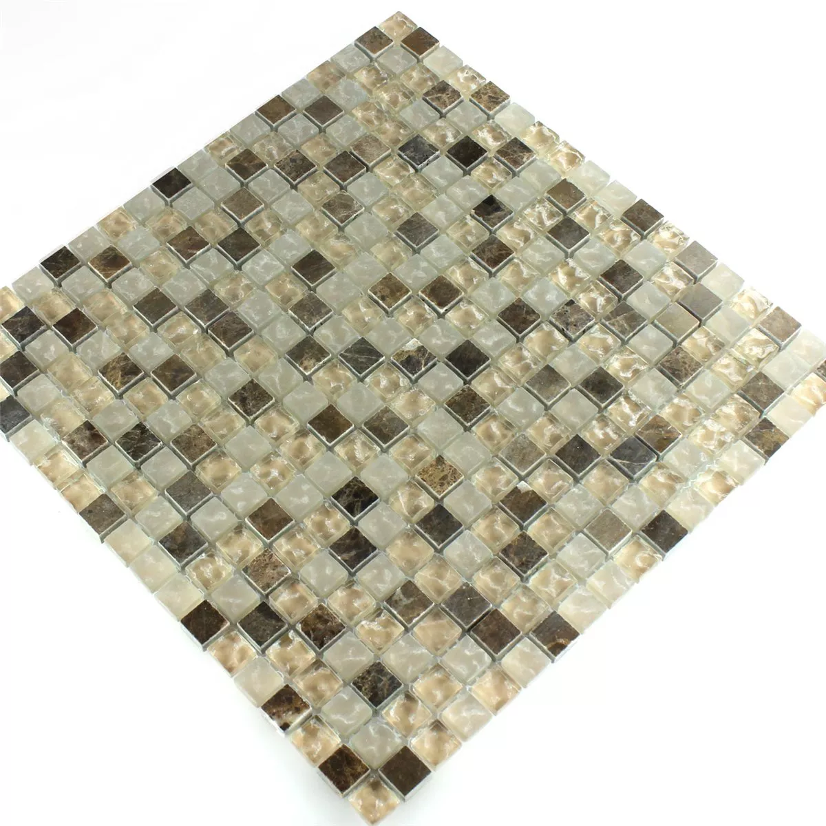 Muster von Mosaikfliesen Glas Marmor Quebeck Braun