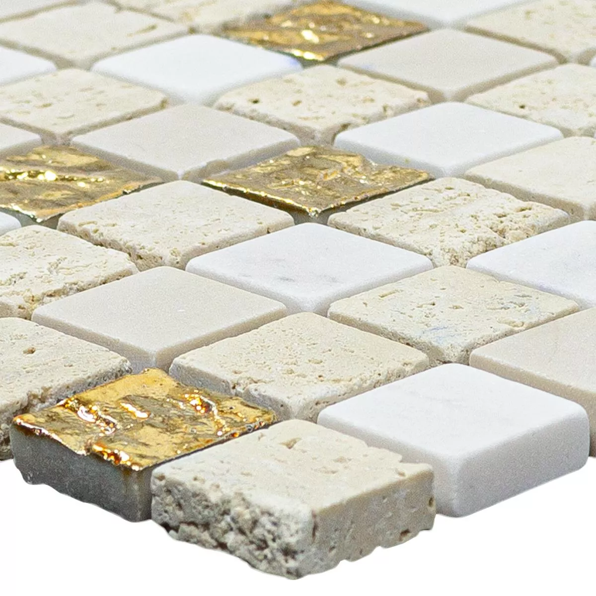 Marmor Naturstein Mosaik Fliesen Limonello Gold Creme