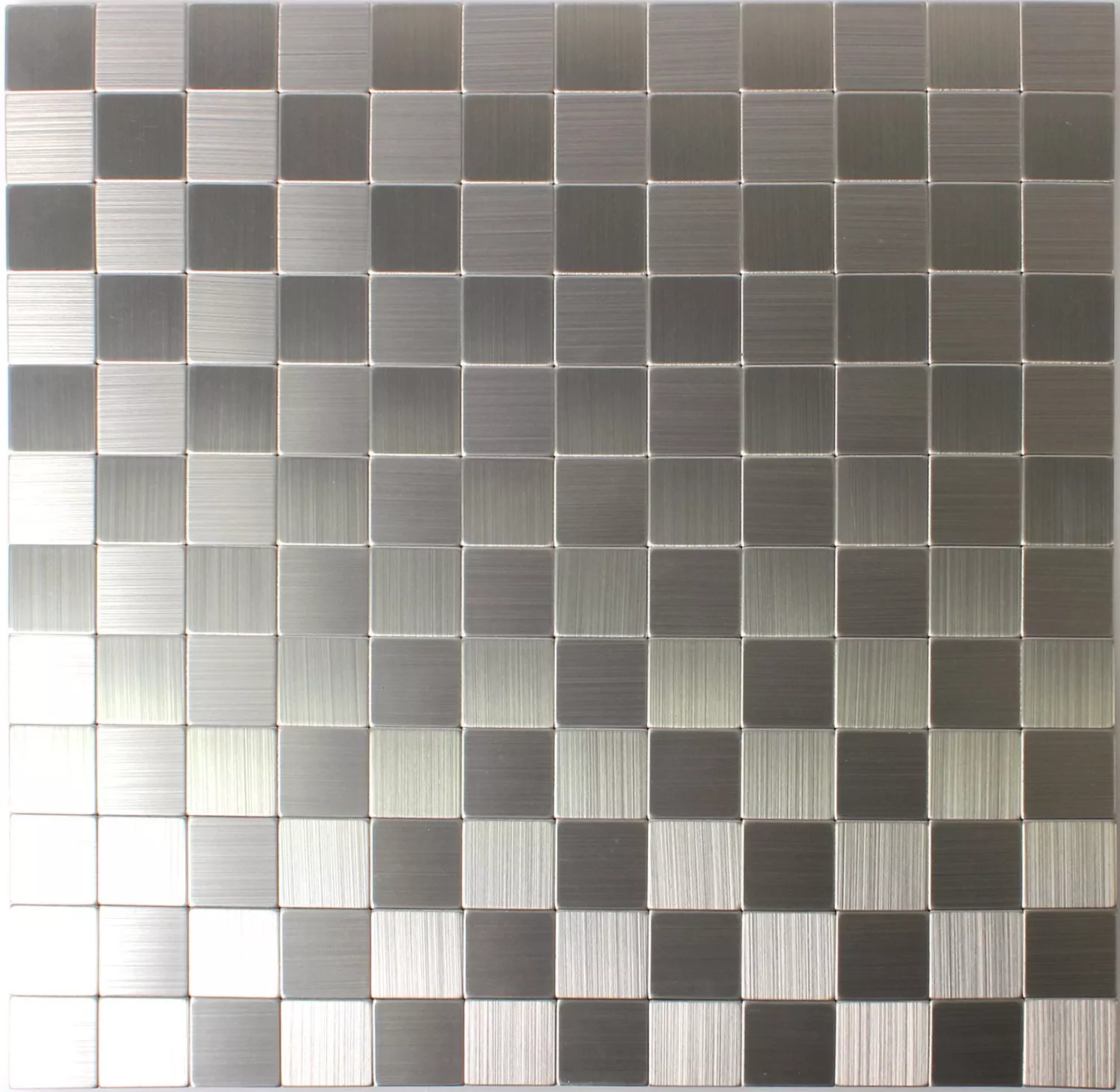 Muster von Mosaikfliesen Metall Selbstklebend Mikros Silber Quadrat 25