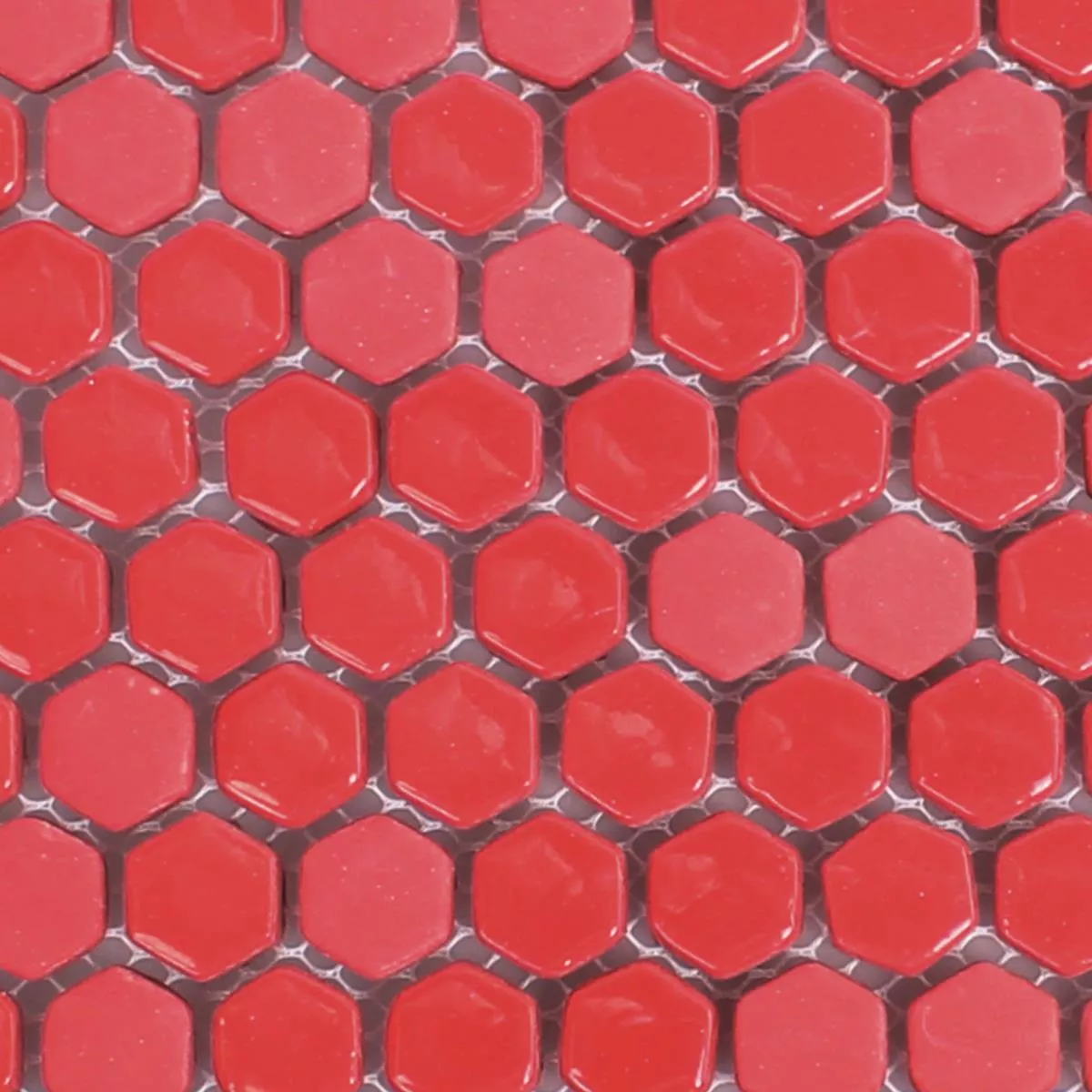 Muster von Glasmosaik Fliesen Brockway Hexagon Eco Rot